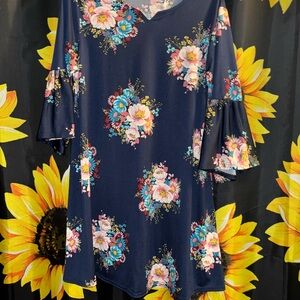 Floral Navy Women's Top